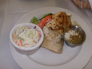 Carnitas Wrap and Coleslaw at Santa Anita Park