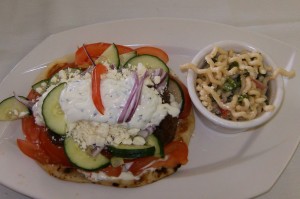 Garlic Lamb Naan at Santa Anita Clubhouse Terrace restaurant