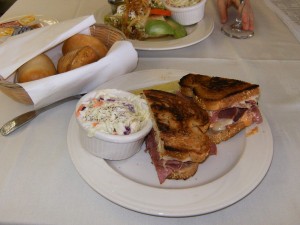Reuben Sandwich and Coleslaw at Santa Anita Club House