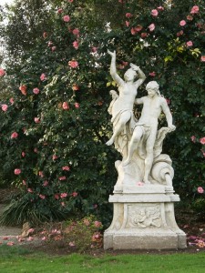 Garden Sculpture and Camellias at Huntington Botanical Gardens